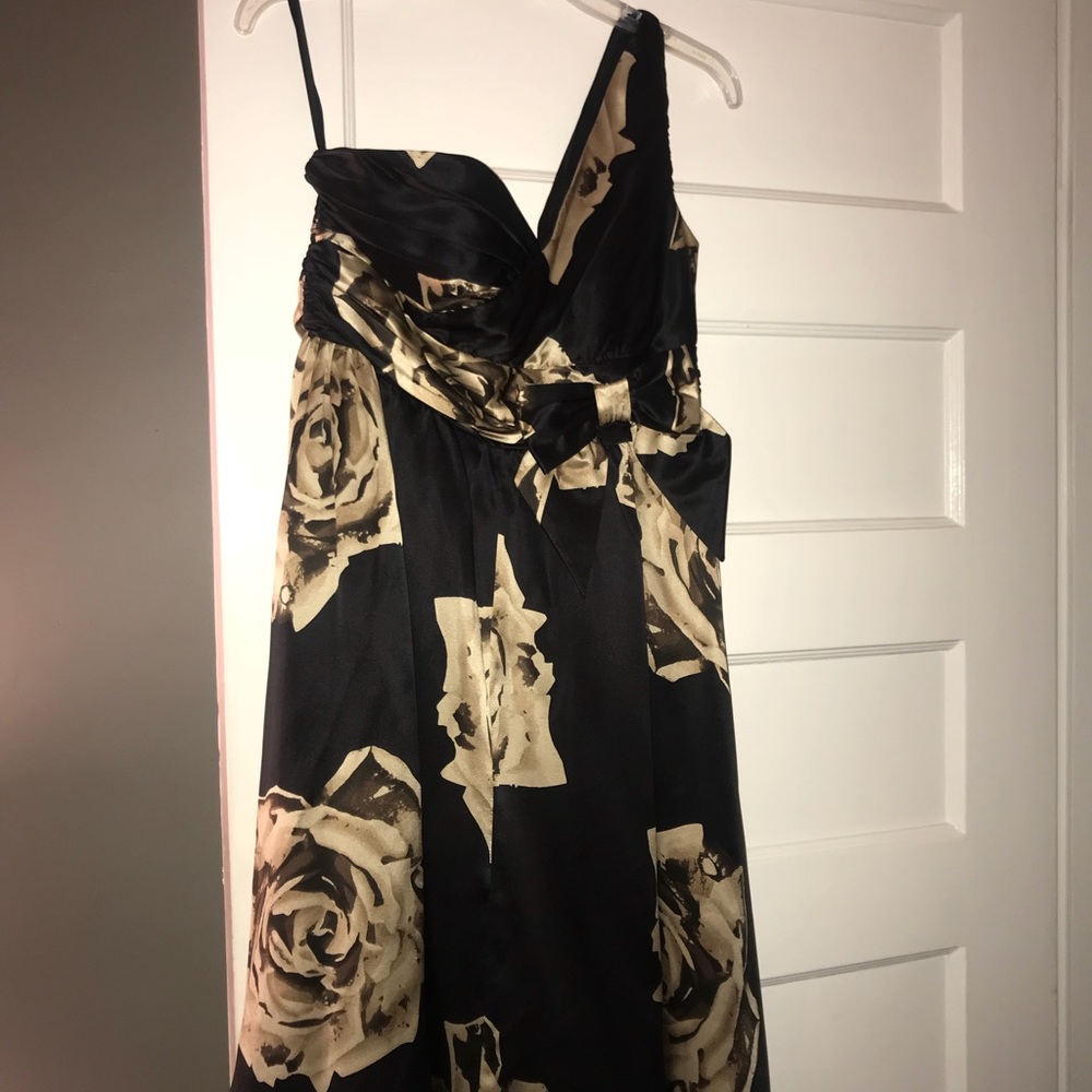 Betsey Johnson one shoulder silk dress